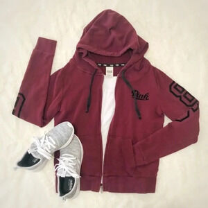 PINK Burgundy Hoodie